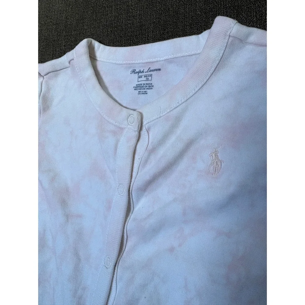 Ralph Lauren Baby Girl 6M 4 Pc Lot Romper Dress Footed Sleeper Shirt Pink Pony